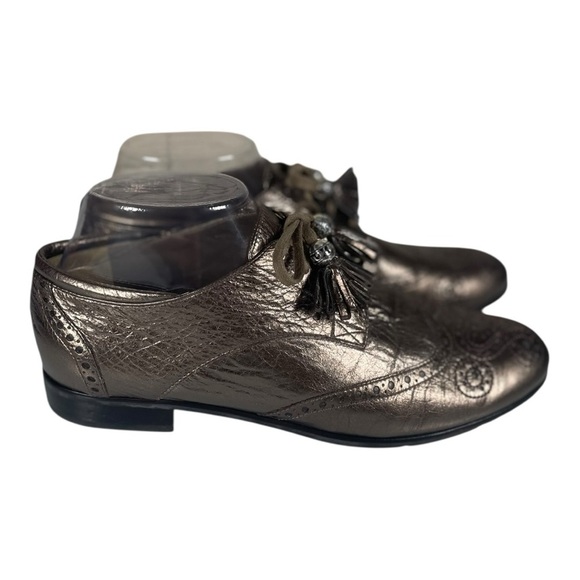 Brighton Women’s Eden Metallic Leather Lace Oxfords Size-8.5m Made in Brazil - Picture 4 of 10
